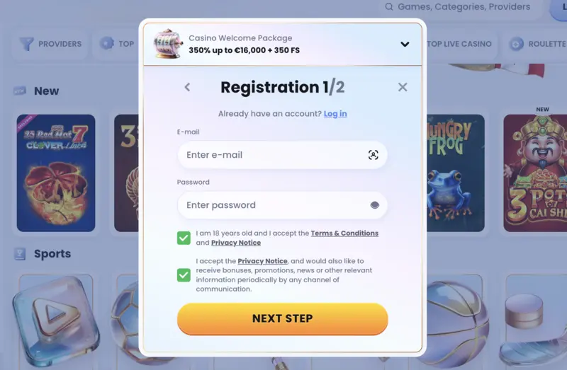 CasinoLab Registration